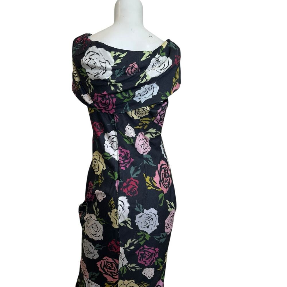 Janie Bryant x Unique Vintage Rose Print Off Shoulder Wiggle Dress Large NWT - Picture 5 of 13